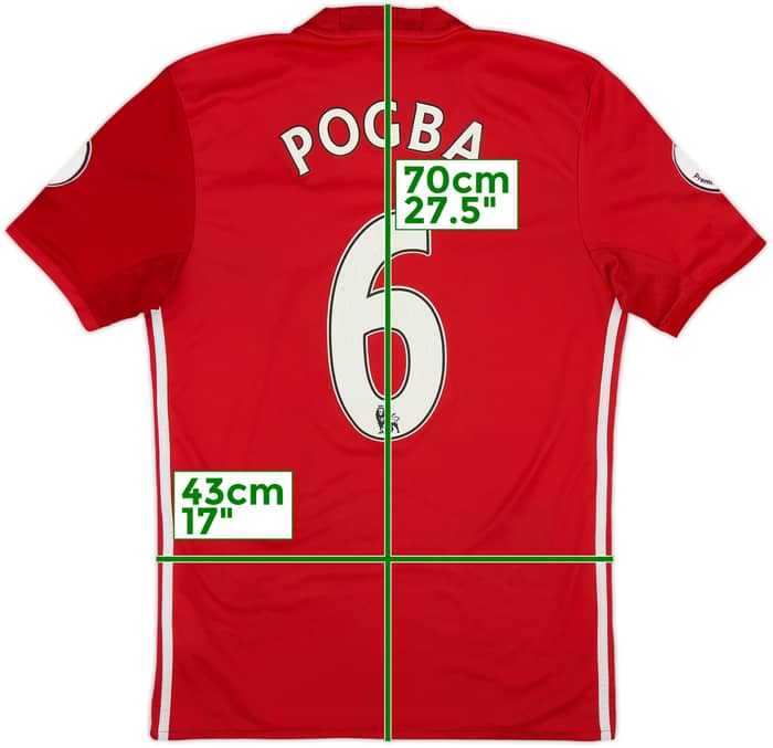 2016-17 Manchester United Home Shirt Pogba #6 - 5/10 - (S)