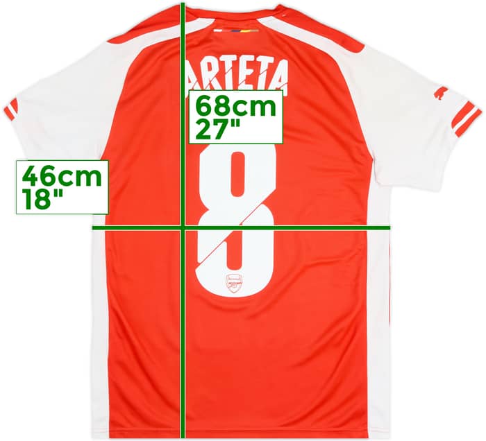 2014-15 Arsenal Home Shirt Arteta #8 - 5/10 - (S)