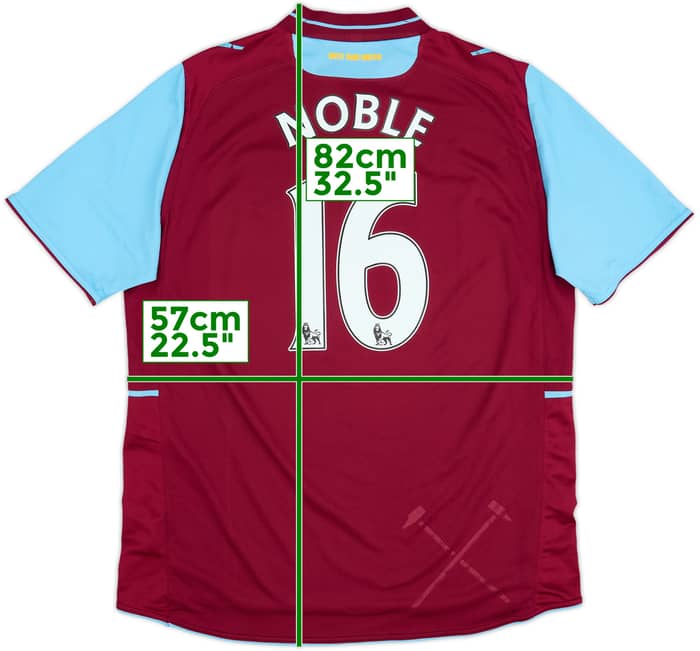 2012-13 West Ham Home Shirt Noble #16 - 6/10 - (XL)