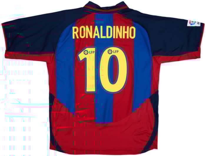 2003-04 Barcelona Home Shirt Ronaldinho #10 - 9/10 - (XL)
