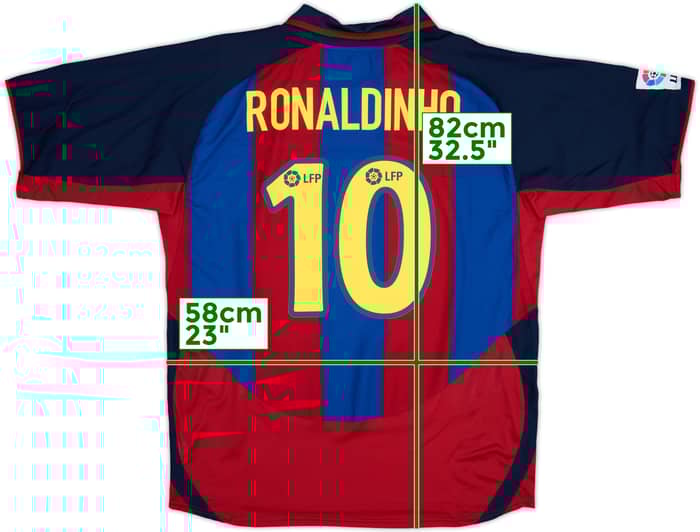 2003-04 Barcelona Home Shirt Ronaldinho #10 - 9/10 - (XL)