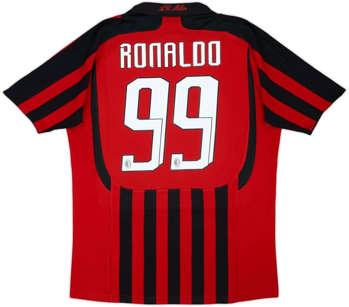 2007-08 AC Milan Home Shirt Ronaldo #99 - 7/10 - (L)