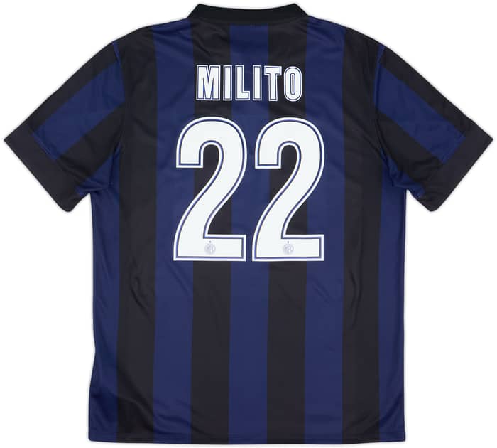 2013-14 Inter Milan Home Shirt Milito #22 - 7/10 - (L)
