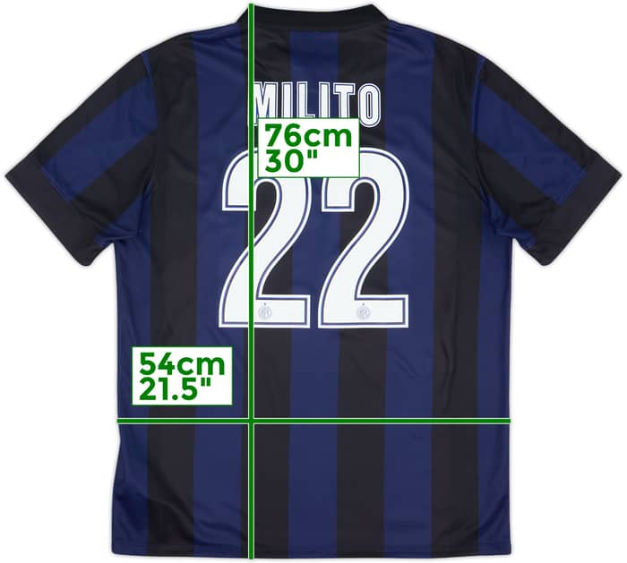2013-14 Inter Milan Home Shirt Milito #22 - 7/10 - (L)