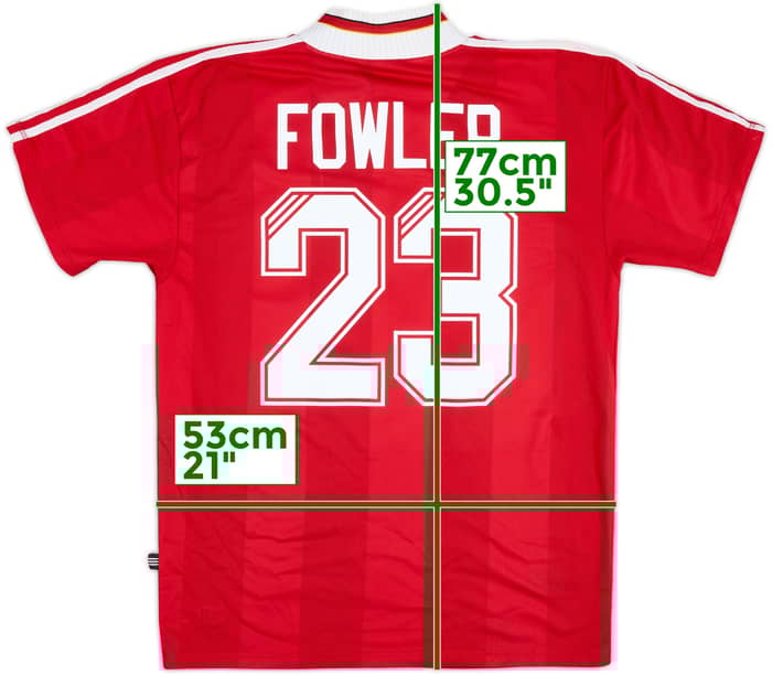 1995-96 Liverpool Home Shirt Fowler #23 - 8/10 - (L)