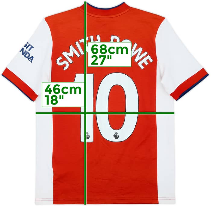 2021-22 Arsenal Home Shirt Smith Rowe #10 - 6/10 - (L.Boys)