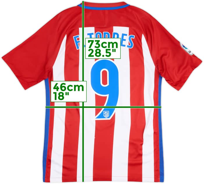 2016-17 Atletico Madrid Home Shirt Torres #9 - 5/10 - (S)