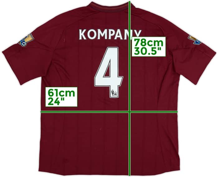 2012-13 Manchester City Away Shirt Kompany #4 - 6/10 - (XXL)