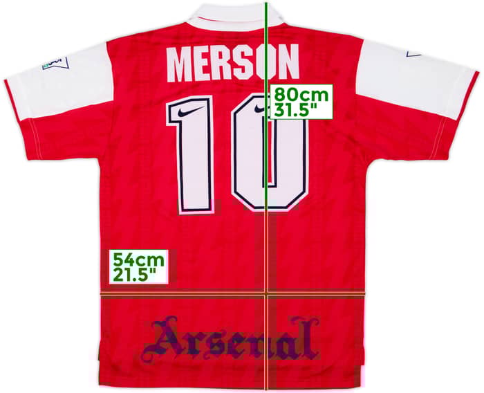 1994-96 Arsenal Home Shirt Merson #10 - 8/10 - (L)