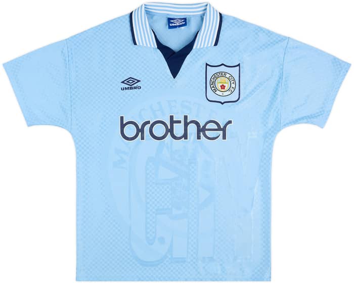 1995-97 Manchester City Home Shirt Kinkladze #7 - 7/10 - (M)