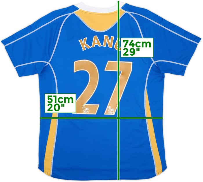 2007-08 Portsmouth Home Shirt Kanu #27 - 6/10 - (M)