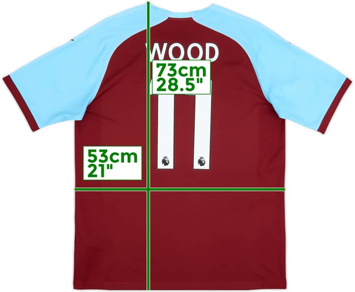 2018-19 Burnley Home Shirt Wood #11 - 7/10 - (L)