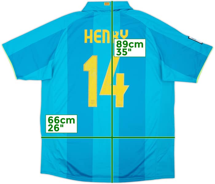 2007-09 Barcelona Away Shirt Henry #14 - 5/10 - (XXL)