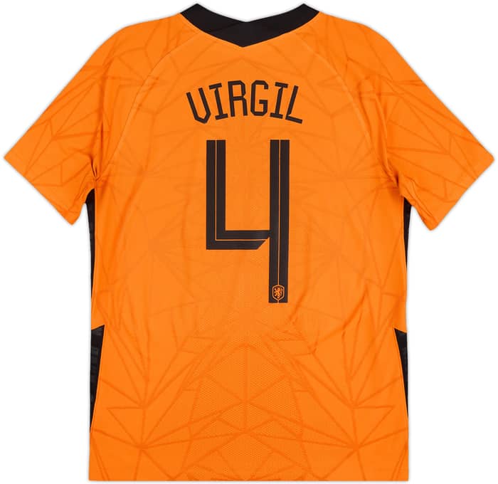 2020-21 Netherlands Authentic Home Shirt Virgil #4 - 8/10 - (M)