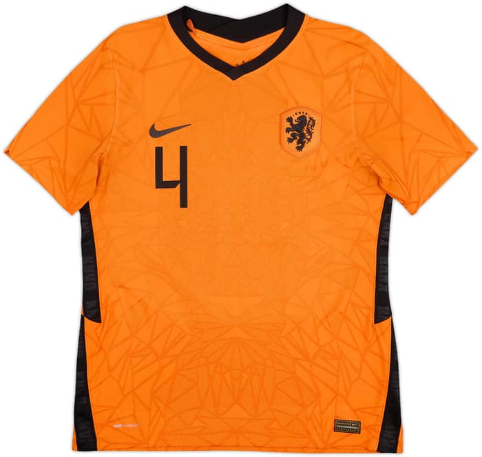 2020-21 Netherlands Authentic Home Shirt Virgil #4 - 8/10 - (M)