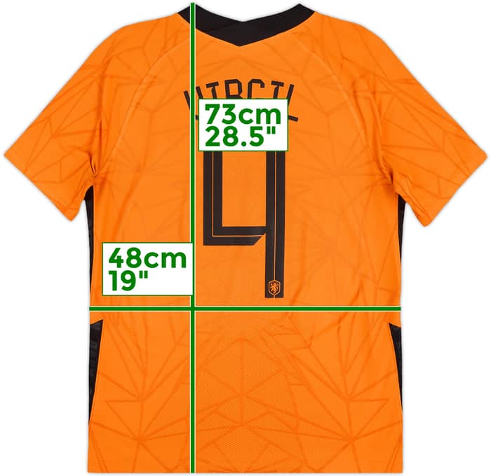 2020-21 Netherlands Authentic Home Shirt Virgil #4 - 8/10 - (M)