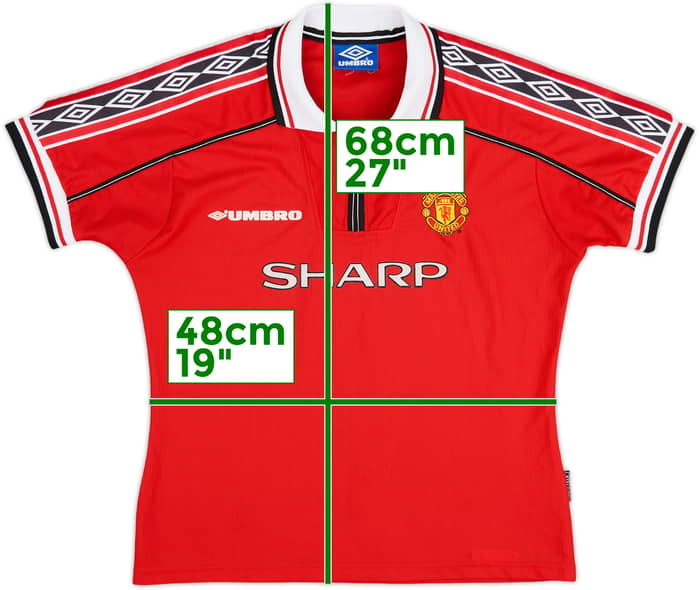1998-00 Manchester United Home Shirt - 7/10 - (Women's M)