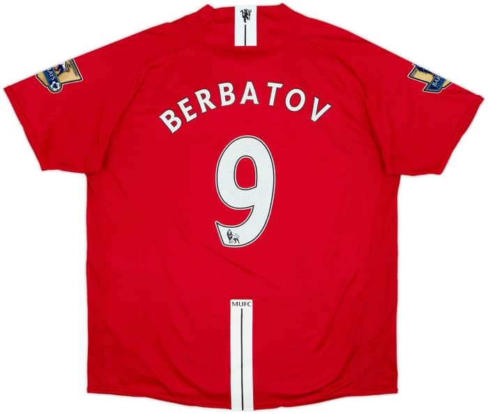 2007-09 Manchester United Home Shirt Berbatov #9 - 6/10 - (XXL)