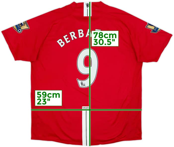 2007-09 Manchester United Home Shirt Berbatov #9 - 6/10 - (XXL)