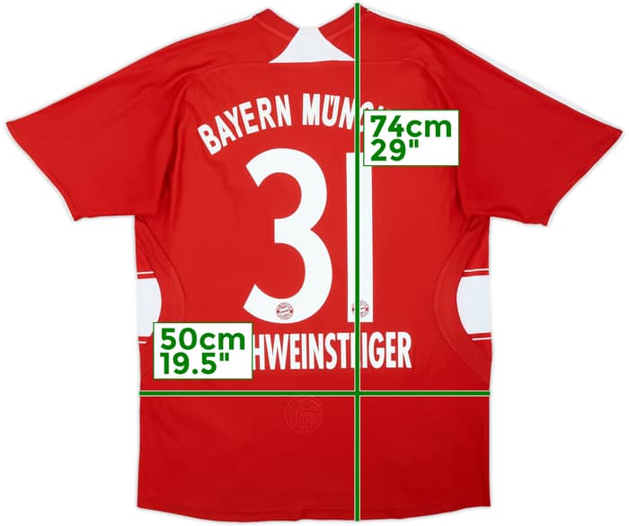 Camiseta de local del Bayern Munich 2008-09 Schweinsteiger #31 - 8/10 - (XL.Juvenil)