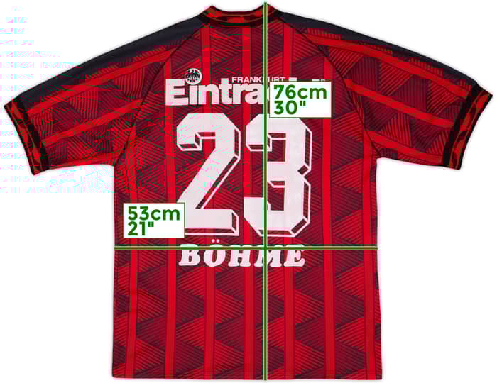 1995-96 Eintracht Frankfurt Home Shirt Bohme #23 - 6/10 - (M)