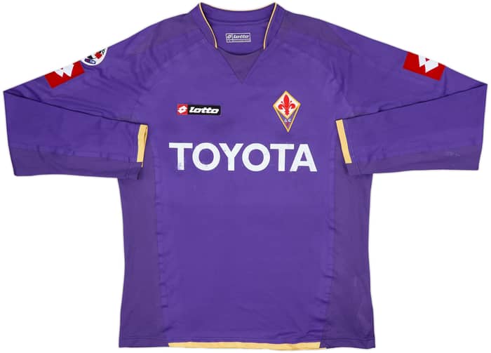 2007-08 Fiorentina Signed Match Issue Home L/S Shirt Pazzini #29