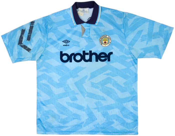 1991-93 Manchester City Home Shirt - 6/10 - (XL)