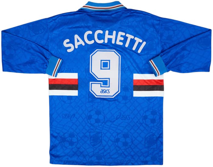 Camiseta de manga larga de local del Sampdoria 1995-96 Sacchetti #9 - 9/10 - (L)