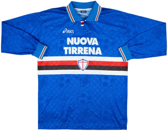 Camiseta de manga larga de local del Sampdoria 1995-96 Sacchetti #9 - 9/10 - (L)