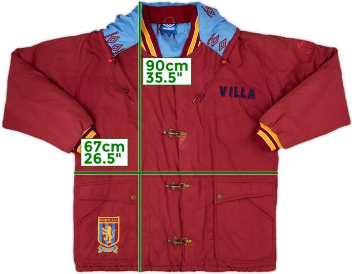 1992-93 Aston Villa Umbro Padded Bench Coat - 7/10 - (L)