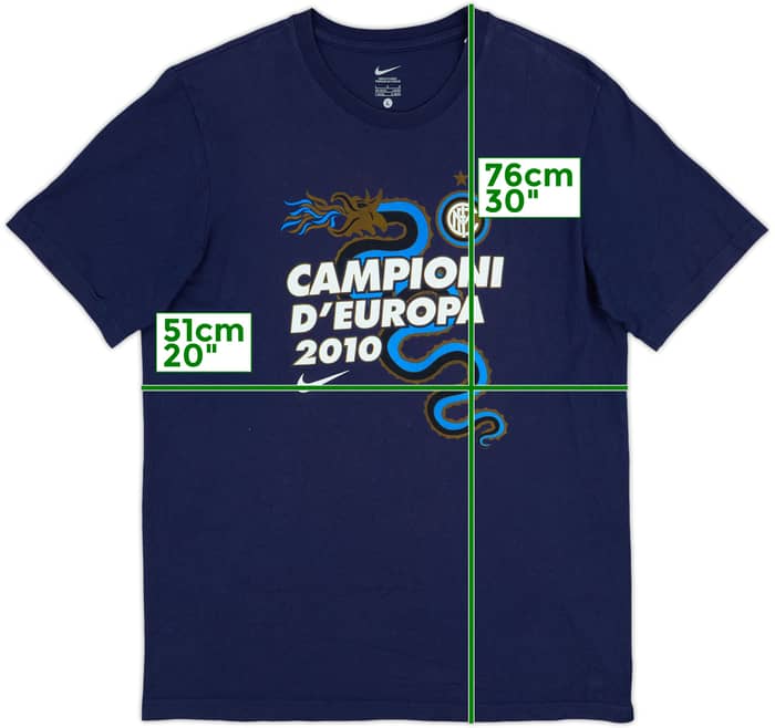 2009-10 Inter Milan Nike 'Campioni D'Europa' Cotton Tee - 9/10 - (L)
