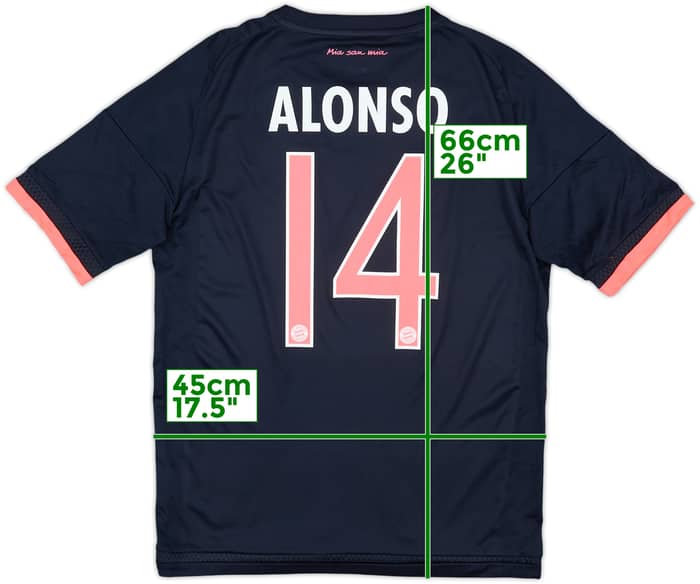 2015-16 Bayern Munich Third Shirt Alonso #14 - 8/10 - (XL.Boys)