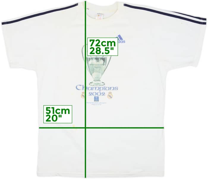 2001-02 Real Madrid adidas CL Winners Cotton Tee - 5/10 - (L)