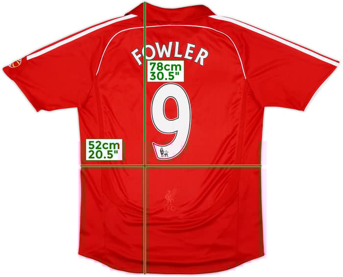 2006-08 Liverpool Home Shirt Fowler #9 - 6/10 - (L)