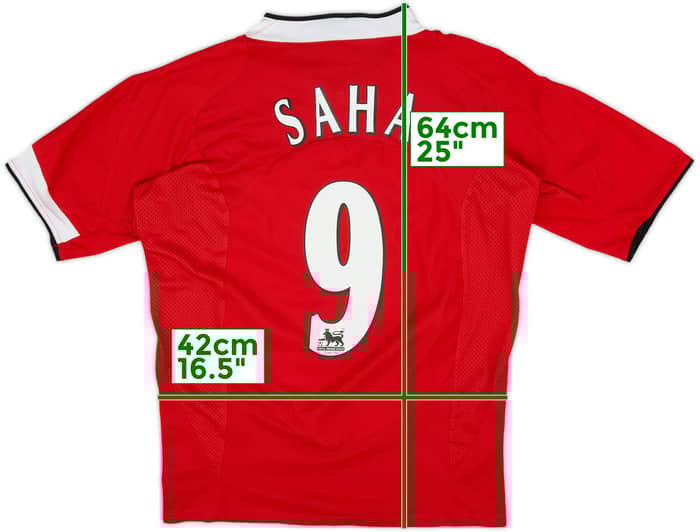 2004-06 Manchester United Home Shirt Saha #9 - 8/10 - (S)