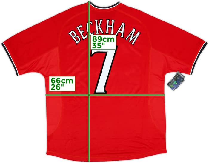 2000-02 Manchester United Home Shirt Beckham #7 (XXL)
