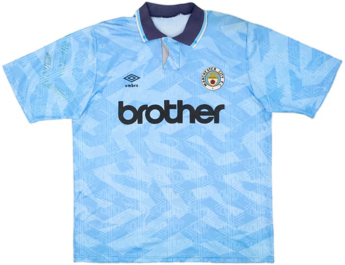 1991-93 Manchester City Home Shirt - 8/10 - (XL)
