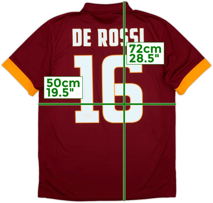 2014-15 Roma Home Shirt De Rossi #16 - 10/10 - (M)