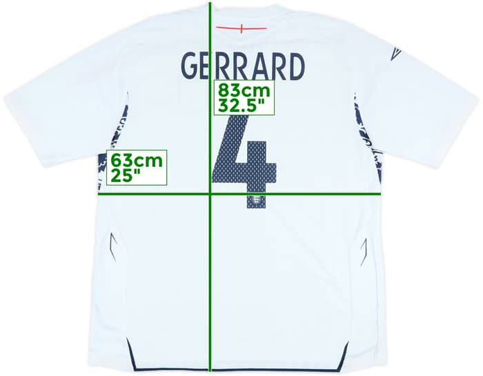 2007-09 England Home Shirt Gerrard #4 - 5/10 - (3XL)