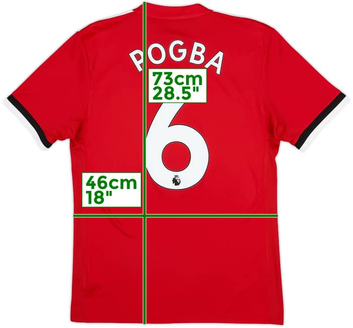 2017-18 Manchester United Home Shirt Pogba #6 - 6/10 - (S)
