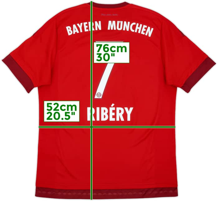 2015-16 Bayern Munich Home Shirt Ribery #7 - 9/10 - (L)