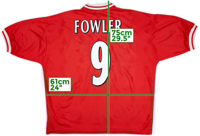 1996-98 Liverpool Home Shirt Fowler #9 - 6/10 - (XL)