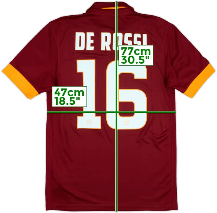 2014-15 Roma Home Shirt De Rossi #16 - 10/10 - (S)