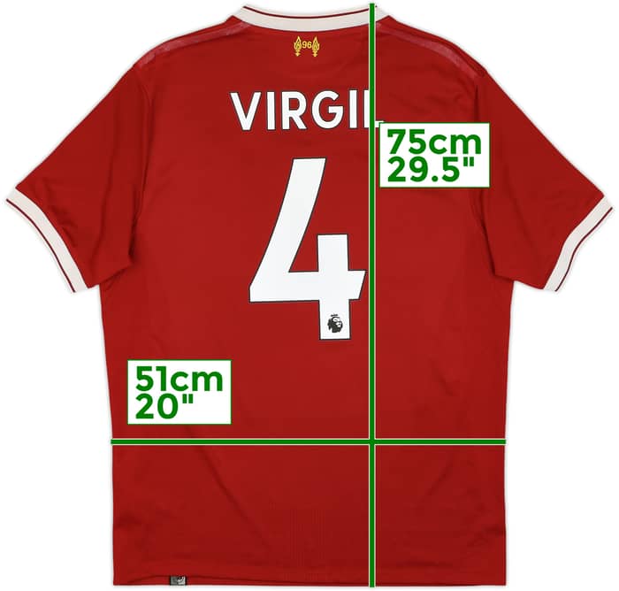2017-18 Liverpool 125 Years Home Shirt Virgil #4 - 7/10 - (M)