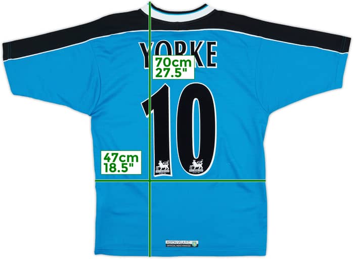 1998-99 Aston Villa Away Shirt Yorke #10 - 9/10 - (S)