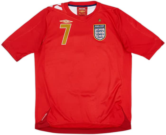 2006-08 England Away Shirt Beckham #7 - 5/10 - (XL.Boys)