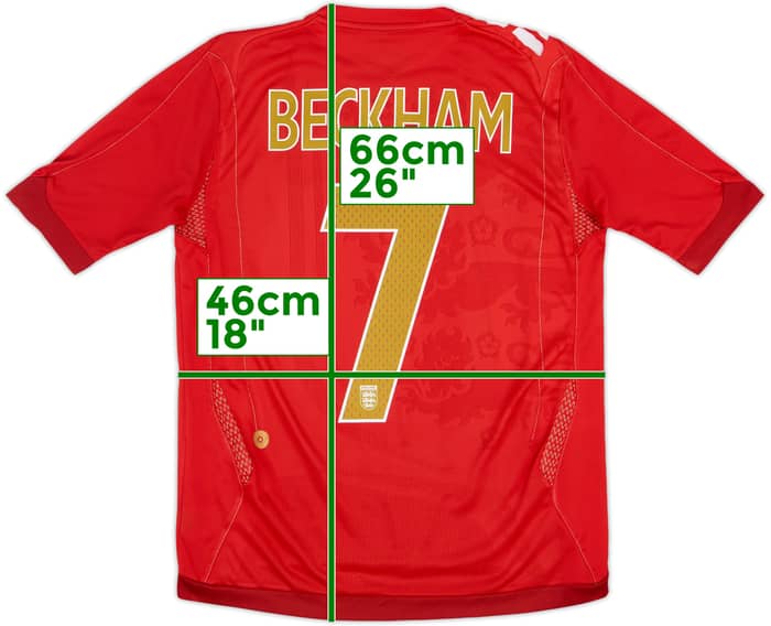 2006-08 England Away Shirt Beckham #7 - 5/10 - (XL.Boys)