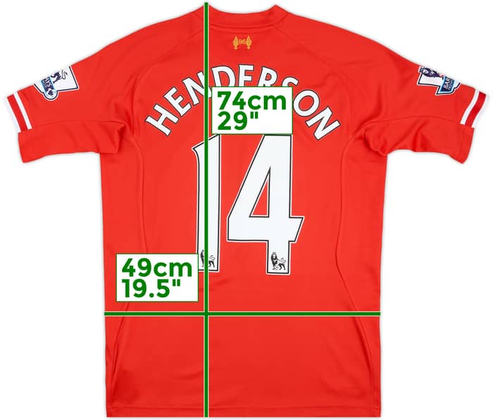 2013-14 Liverpool Signed Home Shirt Henderson #14 - 9/10 - (M)