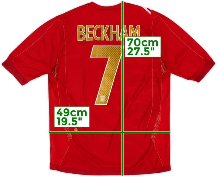 2006-08 England Away Shirt Beckham #7 - 5/10 - (M)