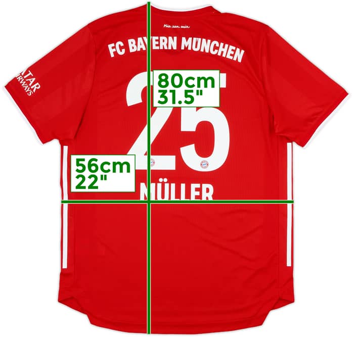 2020-21 Bayern Munich Authentic Home Shirt Muller #25 - 9/10 - (L)